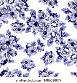 Abstract elegance seamless pattern with floral background