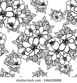 Abstract elegance seamless pattern with floral background