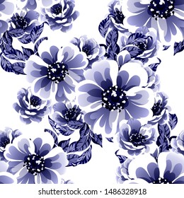 Abstract elegance seamless pattern with floral background