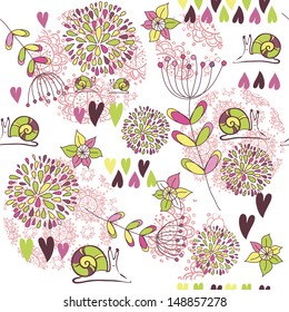 Abstract Elegance Seamless pattern with floral background