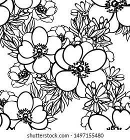 Abstract elegance seamless pattern with floral background