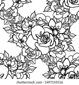 Abstract elegance seamless pattern with floral background