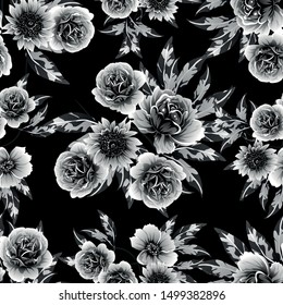 Abstract elegance seamless pattern with floral background