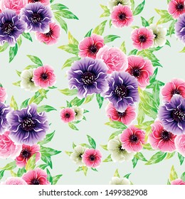 Abstract elegance seamless pattern with floral background