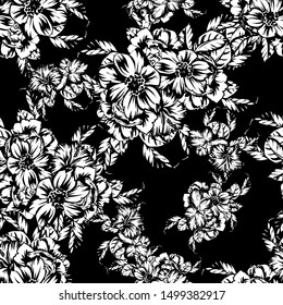 Abstract elegance seamless pattern with floral background