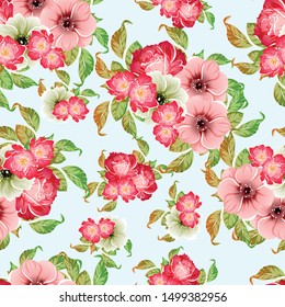 Abstract elegance seamless pattern with floral background