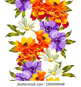 Abstract elegance seamless pattern with floral background