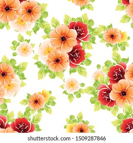 Abstract elegance seamless pattern with floral background