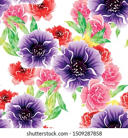 Abstract elegance seamless pattern with floral background