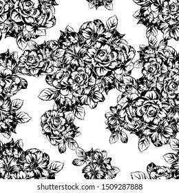 Abstract elegance seamless pattern with floral background