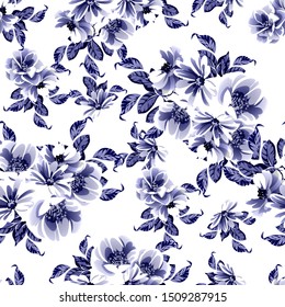 Abstract elegance seamless pattern with floral background