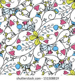 Abstract Elegance Seamless pattern with floral background