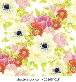 Abstract Elegance Seamless pattern with floral background