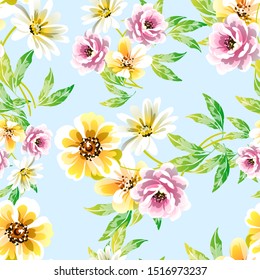 Abstract elegance seamless pattern with floral background