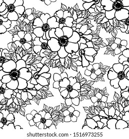Abstract elegance seamless pattern with floral background