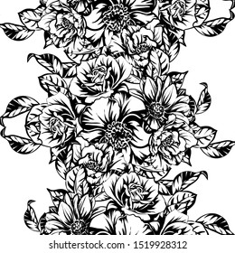 Abstract elegance seamless pattern with floral background