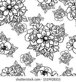 Abstract elegance seamless pattern with floral background