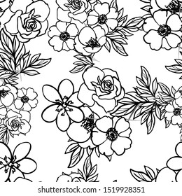 Abstract elegance seamless pattern with floral background