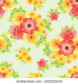 Abstract elegance seamless pattern with floral background