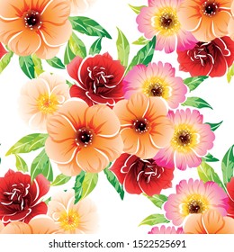 Abstract elegance seamless pattern with floral background