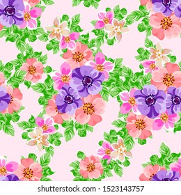 Abstract elegance seamless pattern with floral background