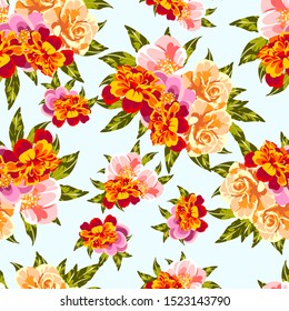 Abstract elegance seamless pattern with floral background