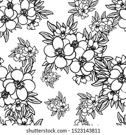 Abstract elegance seamless pattern with floral background