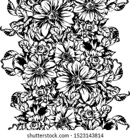 Abstract elegance seamless pattern with floral background