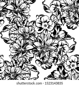 Abstract elegance seamless pattern with floral background