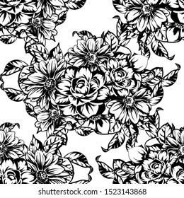 Abstract elegance seamless pattern with floral background