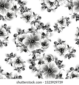 Abstract elegance seamless pattern with floral background