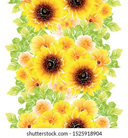 Abstract elegance seamless pattern with floral background