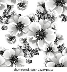 Abstract elegance seamless pattern with floral background