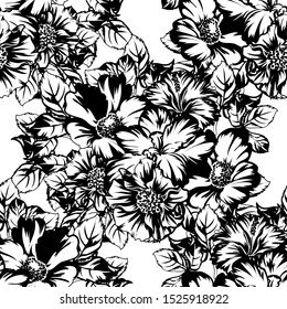 Abstract elegance seamless pattern with floral background