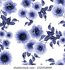 Abstract elegance seamless pattern with floral background