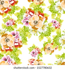 Abstract elegance seamless pattern with floral background