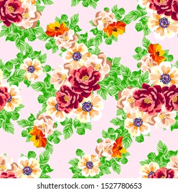 Abstract elegance seamless pattern with floral background