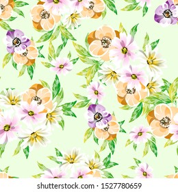 Abstract elegance seamless pattern with floral background