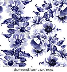 Abstract elegance seamless pattern with floral background