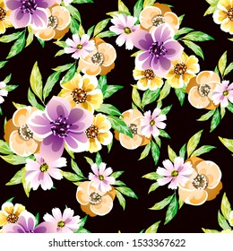 Abstract elegance seamless pattern with floral background