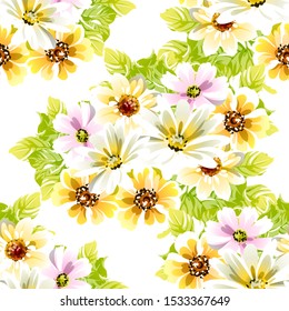 Abstract elegance seamless pattern with floral background