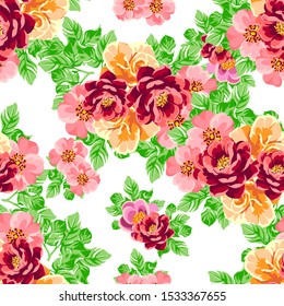 Abstract elegance seamless pattern with floral background