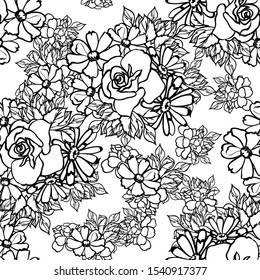 Abstract elegance seamless pattern with floral background
