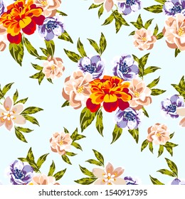 Abstract elegance seamless pattern with floral background