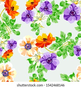 Abstract elegance seamless pattern with floral background