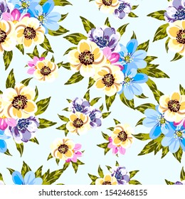 Abstract elegance seamless pattern with floral background