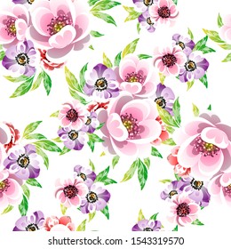 Abstract elegance seamless pattern with floral background