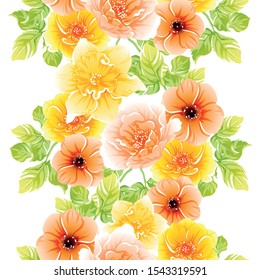 Abstract elegance seamless pattern with floral background