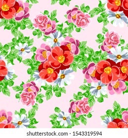 Abstract elegance seamless pattern with floral background