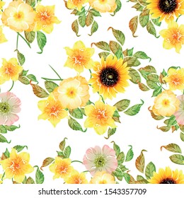 Abstract elegance seamless pattern with floral background